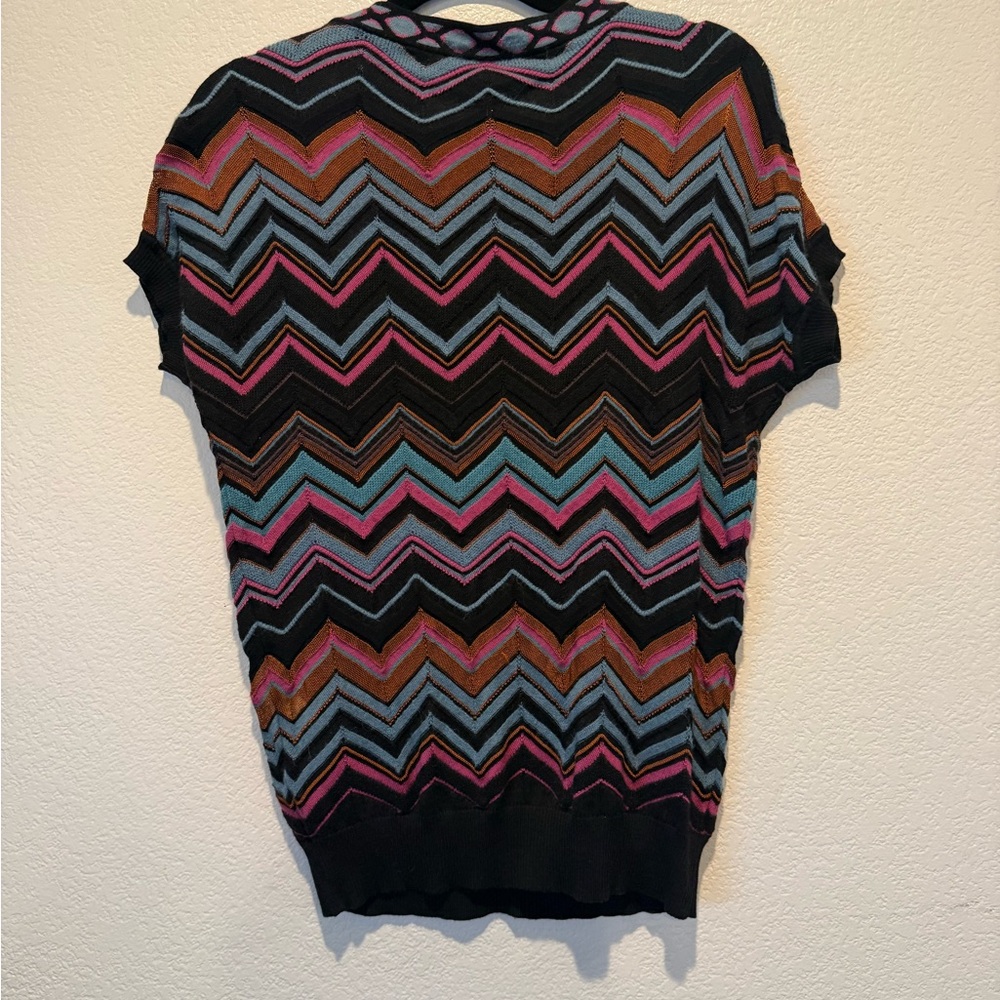 Missoni Multicolor Chevron Knit Sleeveless Sweatshirt - Black, Pink, Blue, Brown - Picture 5 of 15